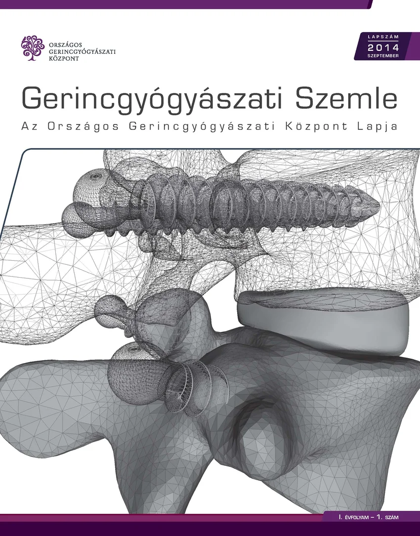 Gerincgyógyászati Szemle kiadvány boritója.