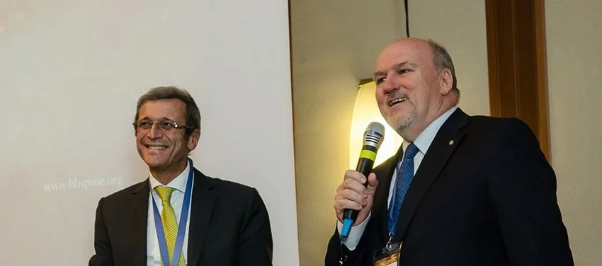 Dr. Stefano Boriani, a Rizzoli Intézet gerincsebészeti részlegének igazgatója és Dr. Varga Péter Pál, az Országos Gerincgyógyászati Központ főigazgatója.