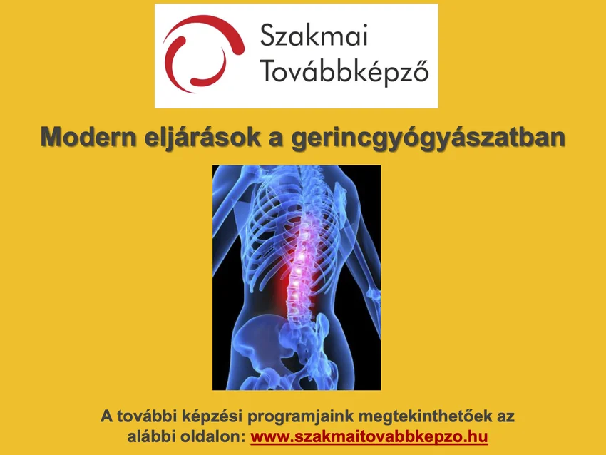 Modern eljárások a gerincgyógyászatban című továbbkézés plakátja.