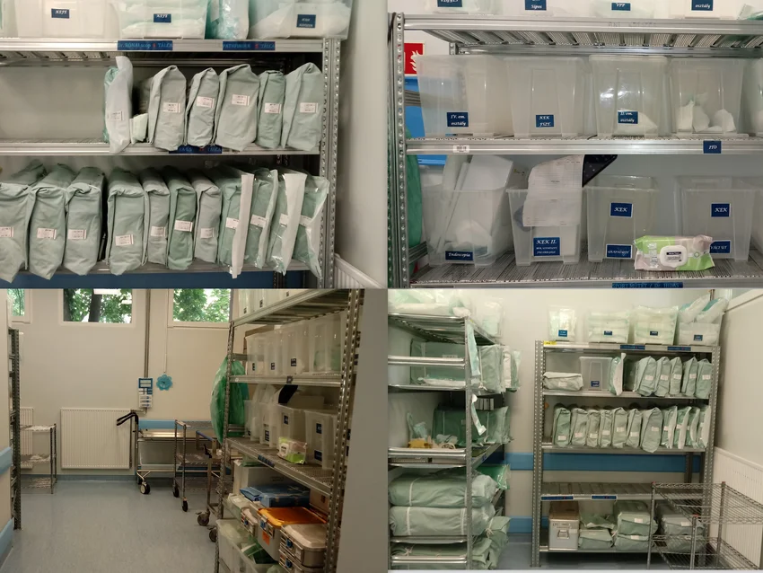 Az Országos Gerincgyógyászati Központ sterilizáló raktára.